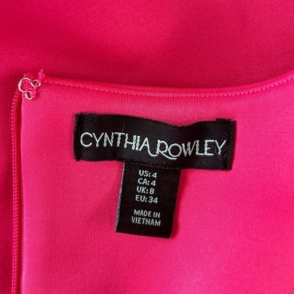 Cynthia Rowley 💵 Fit & Flare Size 4 Barbie Pink Dress w/ Pockets Scalloped Hem - Picture 9 of 13